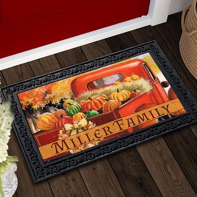 Doormat, Personalized Fall Red Truck Doormat - 18 X 30, Outdoor