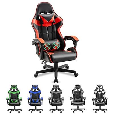 Soontrans Red Gaming Chair,Computer Chair with Massage Lumbar Support and  Headrest,Height Adjustment Desk Chair with High-Back,Red Rolling Gamer Chair  with Linkage Armrests(Ruby Red) - Yahoo Shopping