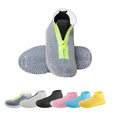 Waterproof Silicone Shoe Covers, Reusable Foldable Not-Slip Rain Shoe  Covers with Zipper,Shoe Protectors Overshoes Rain Galoshes for Kids,Men and