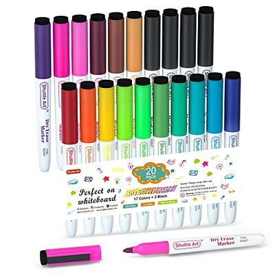 Dry Erase Markers Fine Tip - Whiteboard Markers 24 Pack 12 Assorted Color,  Fine Tip Dry Erase Markers For Kids Adults, Color Markers for Classroom