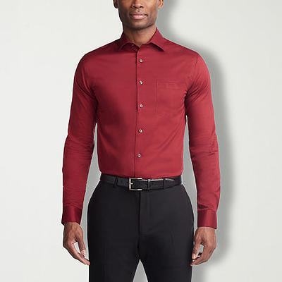 Van Heusen Ultra Flex Mens Regular Fit Wrinkle Free Long Sleeve Dress Shirt,  17-17.5 34-35, Red - Yahoo Shopping