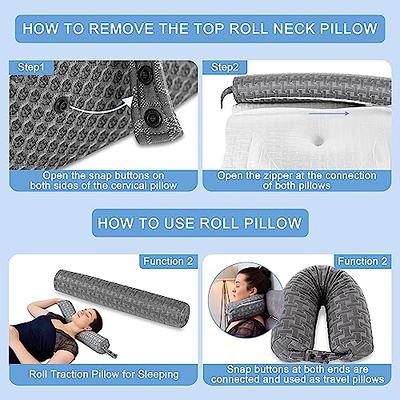 Elviros Knee Pillow for Side Sleepers, Orthopedic Memory Foam Wedge Contour  Leg Pillow, Multi Position Use