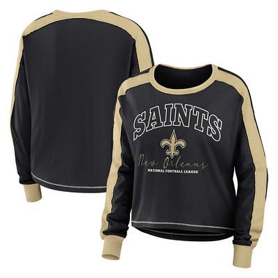 Men's New Era Black Orleans Saints Current Raglan Long Sleeve T-Shirt Size: Small