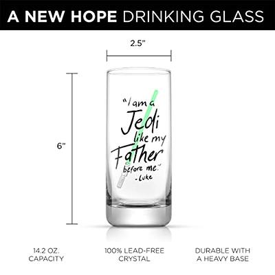 JoyJolt Star Wars Darth Vader Lightsaber Tall Drinking Glass - 14.2 oz -  Set of 2