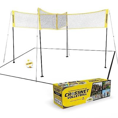 CROSSNET Four Square Volleyball Net and Game Set with Carrying Backpack &  Ball