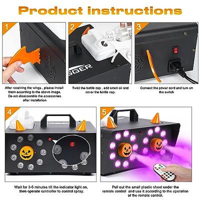 Smoke Machine Fog Machine Halloween Party 3 LED Stage Lights