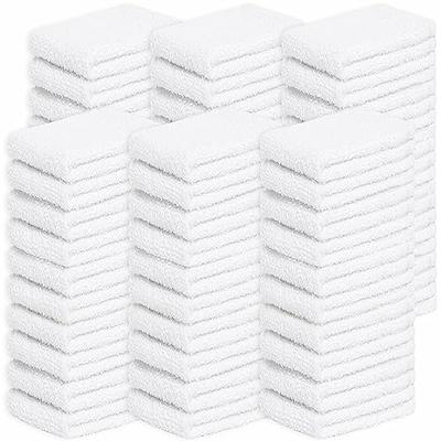 Set of 4 White & Black Solid Bar Mop Cleaning Dish Towels 18 x 28