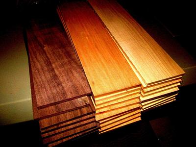 Barrington Hardwoods LLC Imported Exotic Hardwood Variety Pack Turning Blanks - Zebrawood, Purpleheart, Mahogany, and Walnut (2 x 2 x 12