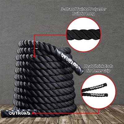 Outroad Battle Rope, 1.5 Diameter 30ft Poly Dacron Workout