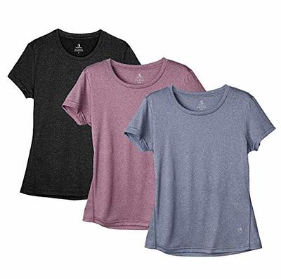icyzone Workout Running Tshirts for Women - Fitness Athletic Yoga Tops  Exercise Gym Shirts (Pack of 3) (XL, Black/Navy/Rose Wine) - Yahoo Shopping