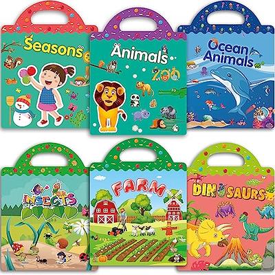 Reusable Sticker Books for Kids 2-4,3 Sets Fun Travel Stickers book for  Kid, Toddler learning Toys Age 2-4,Cute Waterproof Stickers for Teens Girls