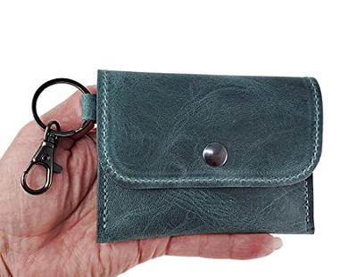 Key Chain ID Card Wallet, Cowhide Leather, Business Card Holder, Keep Cards  Secure, Clip Inside Large Purse to Grab & Go