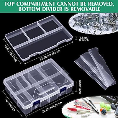 FYY (2 Pack) Plastic Organizer Box 36 Grids, Clear Plastic Organizer Box  Storage with Adjustable Dividers, Craft Storage Container, Bead Box,  Fishing