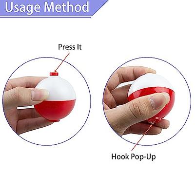 Fishing Bobbers Set Snap Hard ABS On Red/White Fishing Floats Bobbers Push Button Round Buoy Floats Fishing Tackle Accessories Size