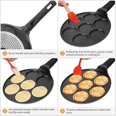 CAINFY Pancake Pan Maker Nonstick Induction Compatible, 10.5 Inch Mini Non  Stick Silver Dollar Grill Blini Griddle Crepe Pan,7 Molds Cake Egg Cooker  Skillet for Kids Gifts - Yahoo Shopping