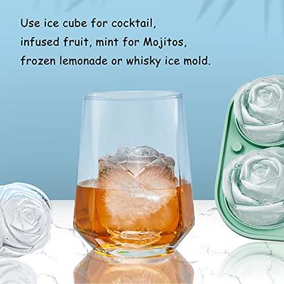 CUAIBB Ice Cube Mold, Rose Shaped Whiskey Ice Cubes, Silicone Ice