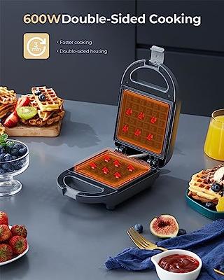 Mini Waffle Maker, Non-Stick Waffle Iron Small, Breakfast Machine for  Kinds, Hash Browns, Keto, Snacks, Gray, Fast Heating, 600W, AMEGAT - Yahoo  Shopping