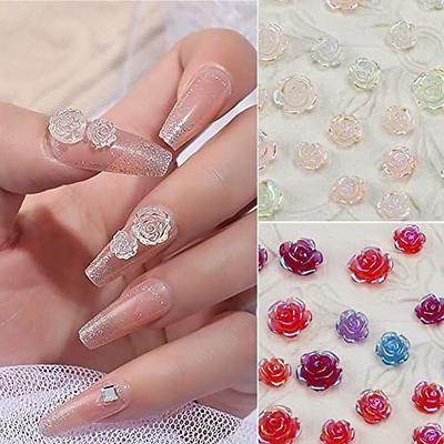 3D Flower Nail Charms 4 Boxes of Clear Rose Accessories with Pearls and  Caviar Beads 2 Sizes Colorless to Light Change Red Pink for DIY Acrylic  Nail Art Decorative Supplies - Yahoo Shopping