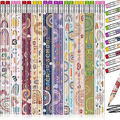 Honoson 60 Pcs Boho Rainbow Inspirational Pencils Bulk