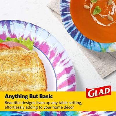 Glad Everyday Round Disposable Paper Plates with Camo Design | Heavy Duty Soak Proof, Cut-Resistant, Microwavable Paper Plates for All Foods & Daily