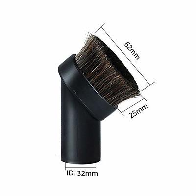 2 Pcs Black Round Dust Brush 1.25'' Vacuum Hose 25mm Horse Hair for Most  Vacuum Cleaners Accessories