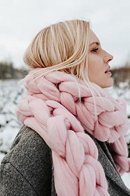  Oversized Scarf. Chunky Knit Wool Scarf from Organic Certified  Merino Wool. Extra Warm Winter Scarf. : Handmade Products