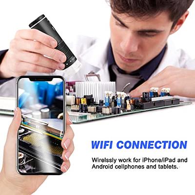 Hayve W1 Foldable Wireless Digital Microscope，Portable 10X-1200X HD Pocket  Microscope, WiFi & USB Handheld Coin Microscope for iPhone iPad Android