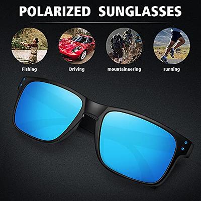 Polycarbonate UV400 Square Color Mirror Sport Sunglasses Men (Pack