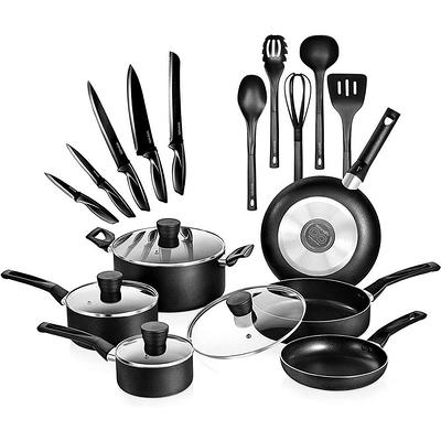 7 Piece Carbon Steel Nonstick Petite Cookware Set, Black, 7 PIECE