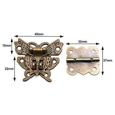 Antique Bronze Butterfly Hasp Latch Vintage Padlock Box Corner Protectors  and Butterfly Hinge Wooden Box Hardware Accessories for Repair and  Decorative Jewelry Box - Yahoo Shopping