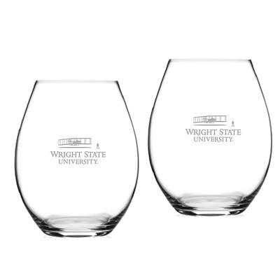 Yale Bulldogs Personalized 15oz. 2-Piece Stemless Wine Glass Set