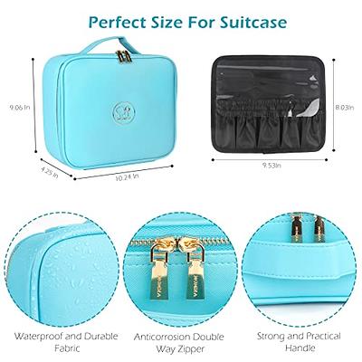 Momira Travel Makeup Case with Large Lighted Mirror Partitionable Cosmetic Bag Professional Cosmetic Artist Organizer, Waterproof Portable, Accessori