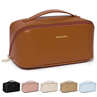 GUTGNK Makeup Bag For Women - Corduroy Cosmetic Bag Aesthetic Design Ladies  Tote Bag,Women's Pencil Case, Cute Smiley Face Makeup Organizer with