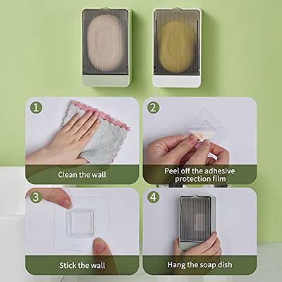 Soap Dish with Drain Wall Mount Adhesive Soap Holder for Bathroom Shower