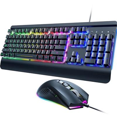 TECURS Wireless Keyboard Gaming- Light Up Keyboard Silent Ultra Slim Full  Size, LED Computer Rechargeable Backlit 2.4G Keyboard with Multimedia Keys