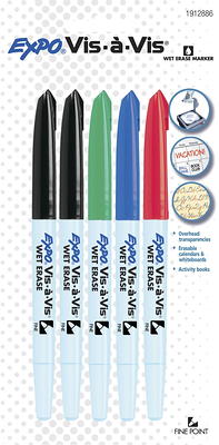 Expo Vis-A-Vis Wet-Erase Markers, Assorted Colors, 4 Count - Yahoo Shopping