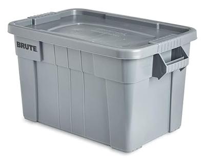 Rubbermaid Commercial Products Brute Tote Storage Container With Lid, 20-  Gallon, Gray (FG9S3100GRAY) Pack of 1