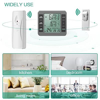 JXTZ Refrigerator Thermometer, Freezer Thermometer with Alarm, Fridge  Thermometer Digital with 2 Sensors, Wireless Indoor Outdoor Thermometer  with Temperature Alarm, Min/Max, Temperature Trend - Gray - Yahoo Shopping