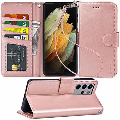 Arae Case for Samsung Galaxy S21 Ultra PU Leather Wallet Case Cover [Stand  Feature] with Wrist Strap and [4-Slots] ID&Credit Cards Pocket (S21 Ultra-6.8  inch, Rose Gold) - Yahoo Shopping