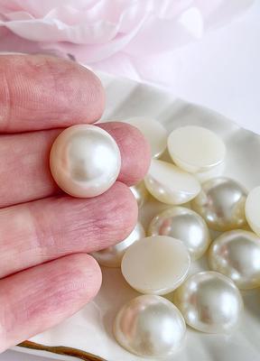 Pearl Cabochons 15mm Flat Back Pearls Faux Embellishments Decoden Jewelry  Cell Phone Supplies, X 20 Pcs - Yahoo Shopping