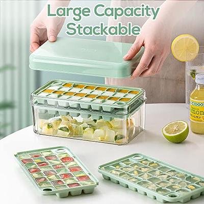 Ice Cube Tray with Lid and Bin, Large Capacity ice Cubes Making