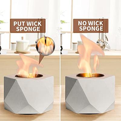 KIZZBY Table Top Fire Pit Bowl - Concrete Tabletop Fireplace