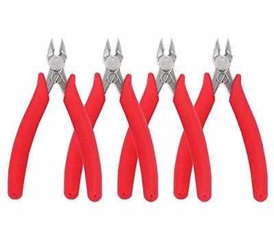 SPEEDWOX Diagonal Pliers Side Cutter 4 Inches Mini Fine Wire Cutting Plier Nippers Flush Cutter with Springs Micro Wire Cutters for Jewelry Making