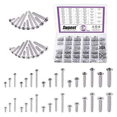 Ospvcwk 200PCS Small Eye Hooks Screw in for Crafts - 0.67 inches Heavy Duty  Stainless Steel Eye Bolts Screws for Ornaments, Wood, Arts, Silver