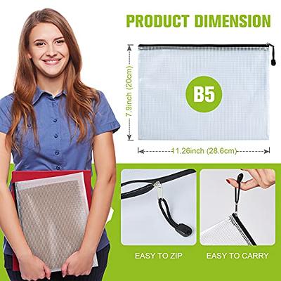 16Pcs Mesh Zipper Pouch Document Bag,Waterproof Zip File Folders