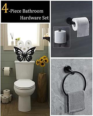 HITSLAM Toilet Paper Holder Wall Mount,Matte Black Toilet Paper Roll Holder  for Bathroom