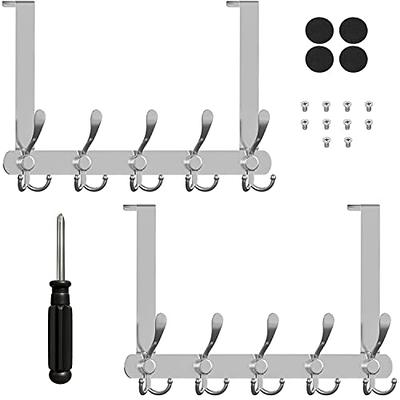 WEBI Over The Door Hook Door Hanger Hook Rack with 5 Tri Hooks for