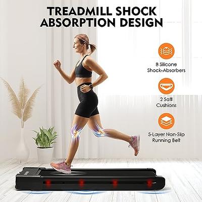 Walking Pad w/265 lbs Capacity Remote Control & LED Display Under Desk  Treadmill Black