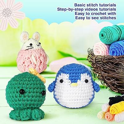  Reessy Crochet Kit for Beginners, Crochet Kit for Beginners  Adults and Kids Daughter Son Crochet Gifts,Travel Crochet Starter  Kit,Crocheting Set with 12pcs Yarn and Bag, Learn to Crochet Kit Blanket