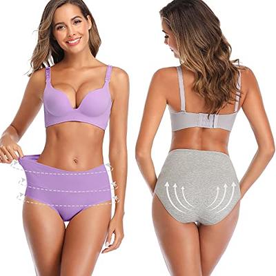 Women's High Waisted Cotton Underwear Ladies Soft Full Coverage Briefs  Panties Multipack Soft Brief Panties Plus Size S-4XL 